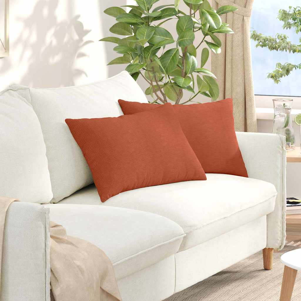Cuscini da Divano 2 pcs Rosso Arancio 60 x 40 cm | homemem39