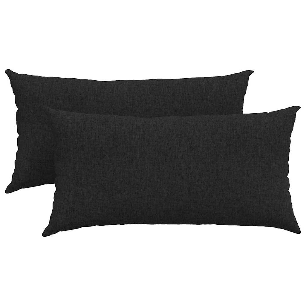 Cuscini da Divano 2 pcs Nero 80 x 40 cm Tessuto | homemem39