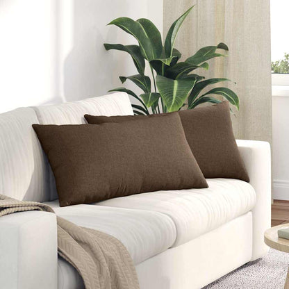 Cuscini da Divano 2 pcs Marrone 80 x 40 cm Tessuto | homemem39