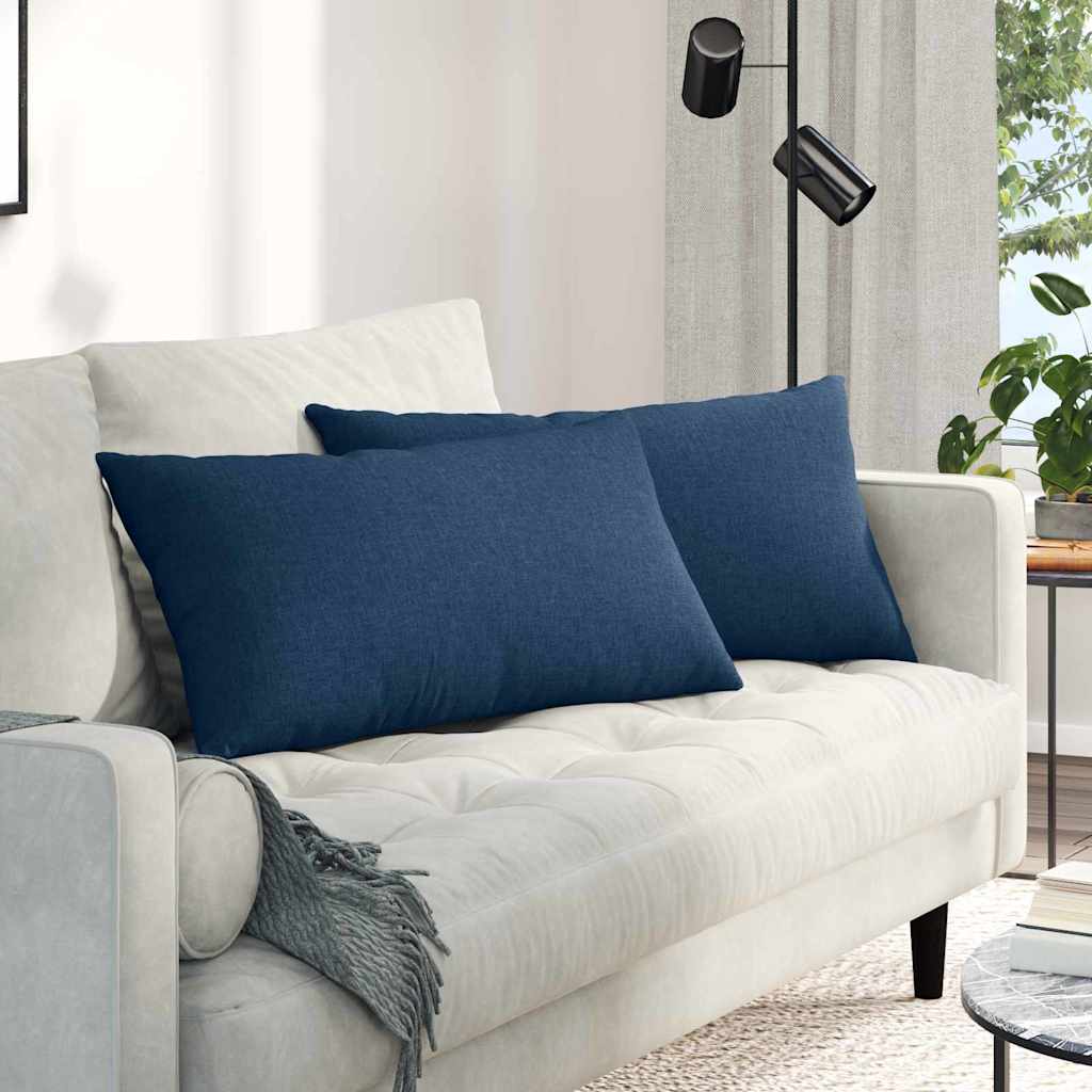 Cuscini da Divano 2 pcs Blu 80 x 40 cm Tessuto | homemem39