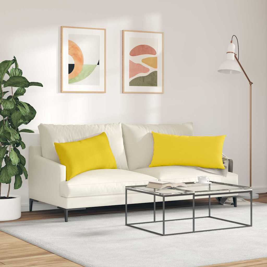 Cuscini da Divano 2 pcs Giallo Chiaro 80 x 40 cm Tessuto | homemem39
