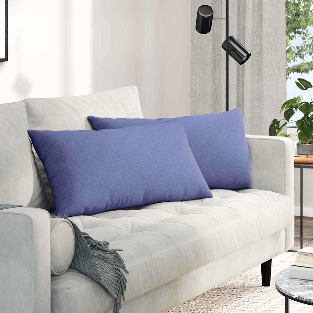 Cuscini da Divano 2 pcs Blu jeans 80 x 40 cm Tessuto | homemem39