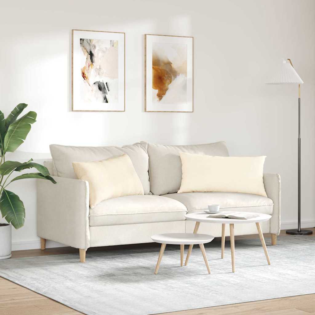 Cuscini da Divano 2 pcs Crema 80 x 40 cm Tessuto in Cords | homemem39