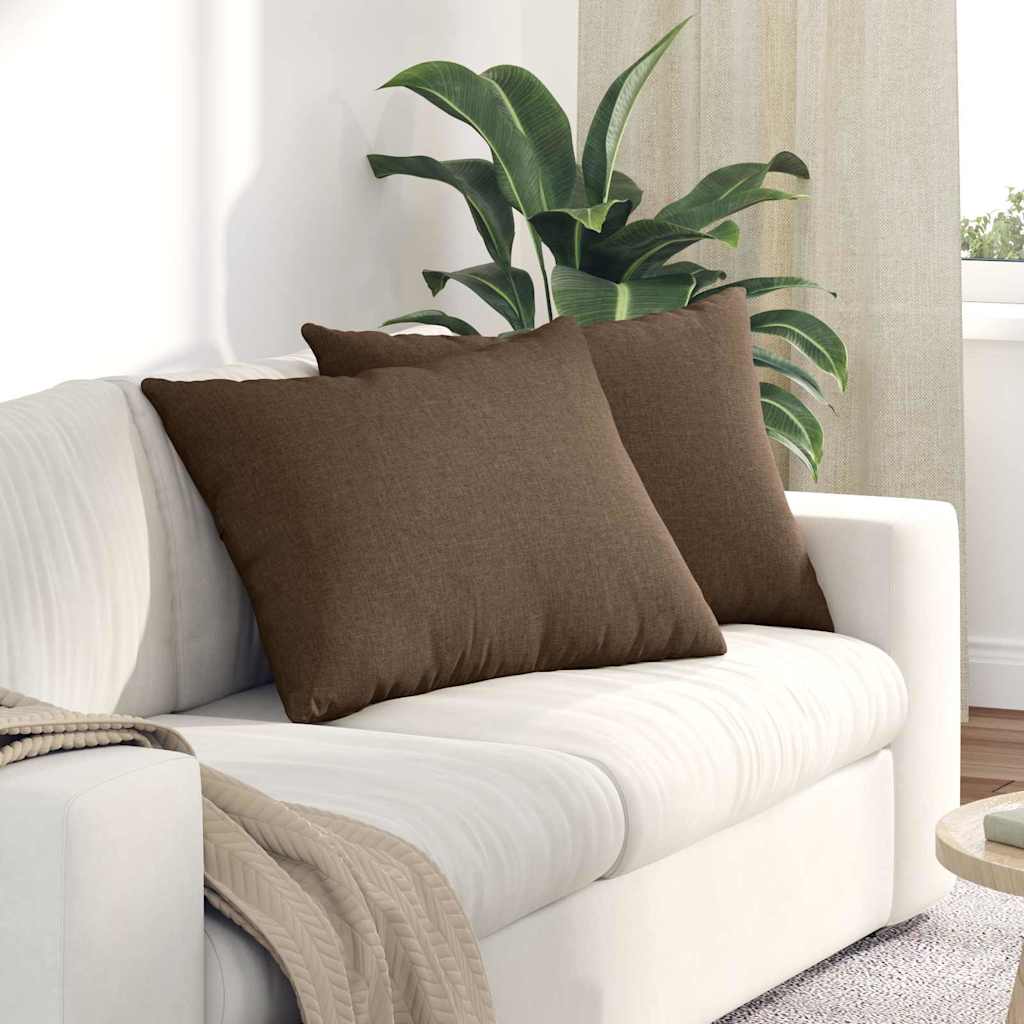 Cuscini da Divano 2 pcs Marrone 70 x 50 cm Tessuto | homemem39