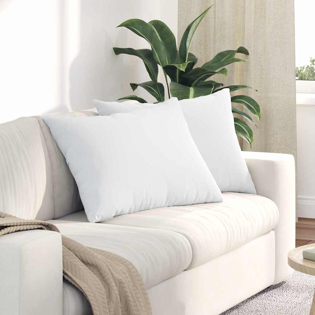 Cuscini da Divano 2 pcs Bianco 70 x 50 cm Tessuto | homemem39