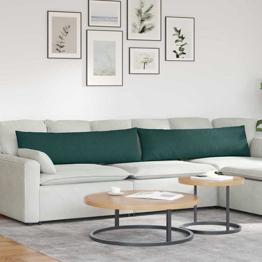 Cuscini da Divano 2 pcs Verde Scuro 145 x 40 cm Tessuto | homemem39