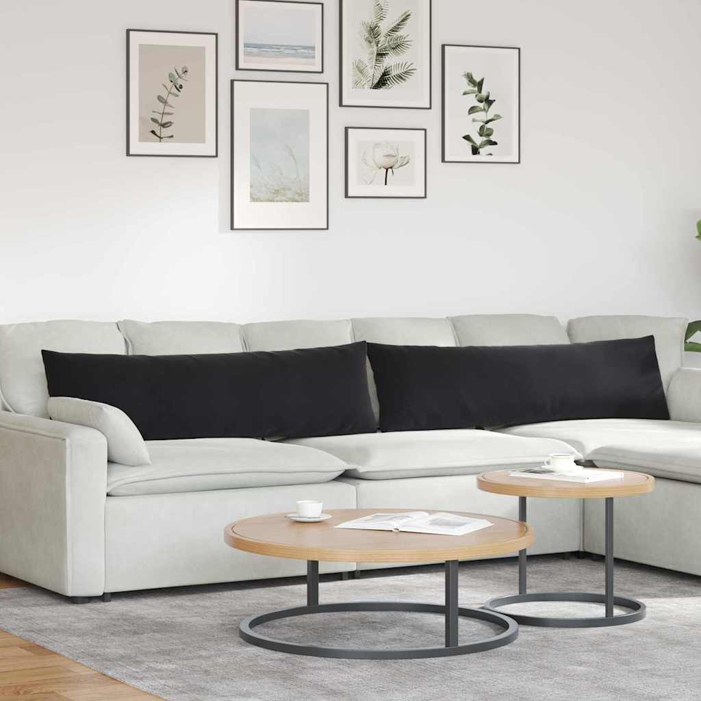 Cuscini da Divano 2 pcs Nero 145 x 40 cm Tessuto in Cords | homemem39