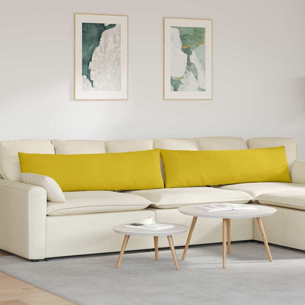 Cuscini da Divano 2 pcs Giallo 145 x 40 cm Tessuto in Cords | homemem39