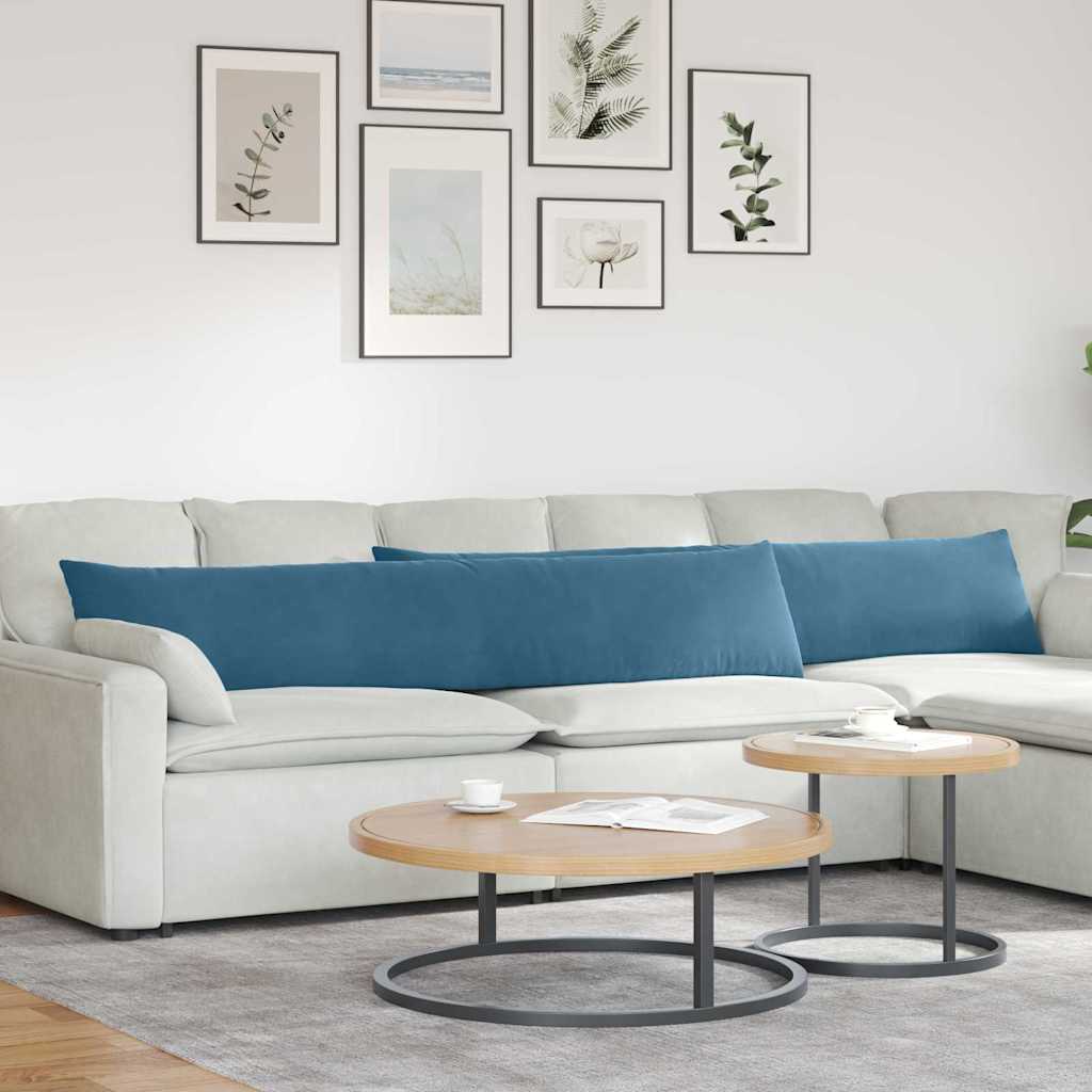 Cuscini da Divano 2 pcs Blu 200 x 40 cm Tessuto in Cords | homemem39