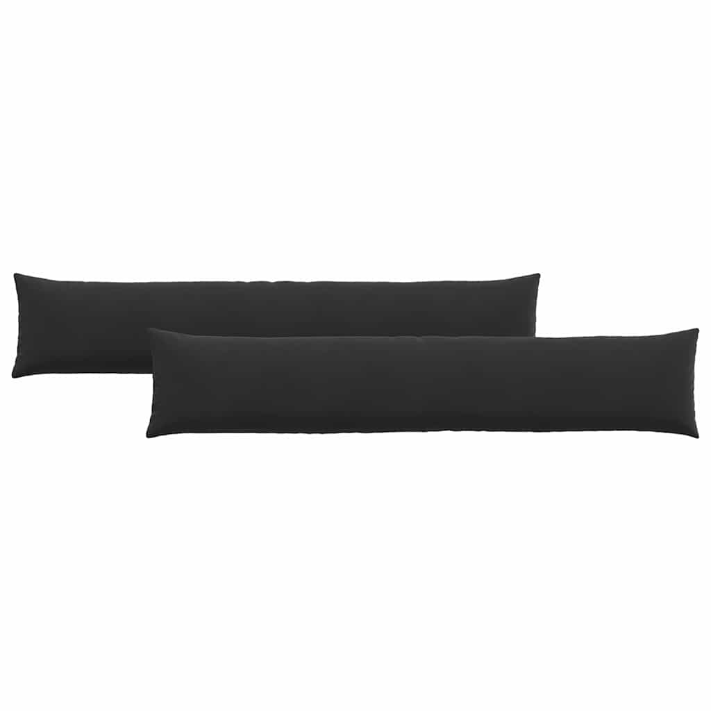 Cuscini da Divano 2 pcs Nero 200 x 40 cm Tessuto in Cords | homemem39