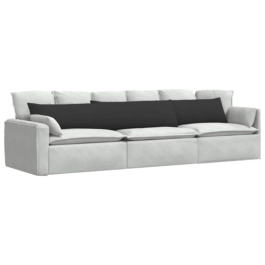 Cuscini da Divano 2 pcs Nero 200 x 40 cm Tessuto | homemem39