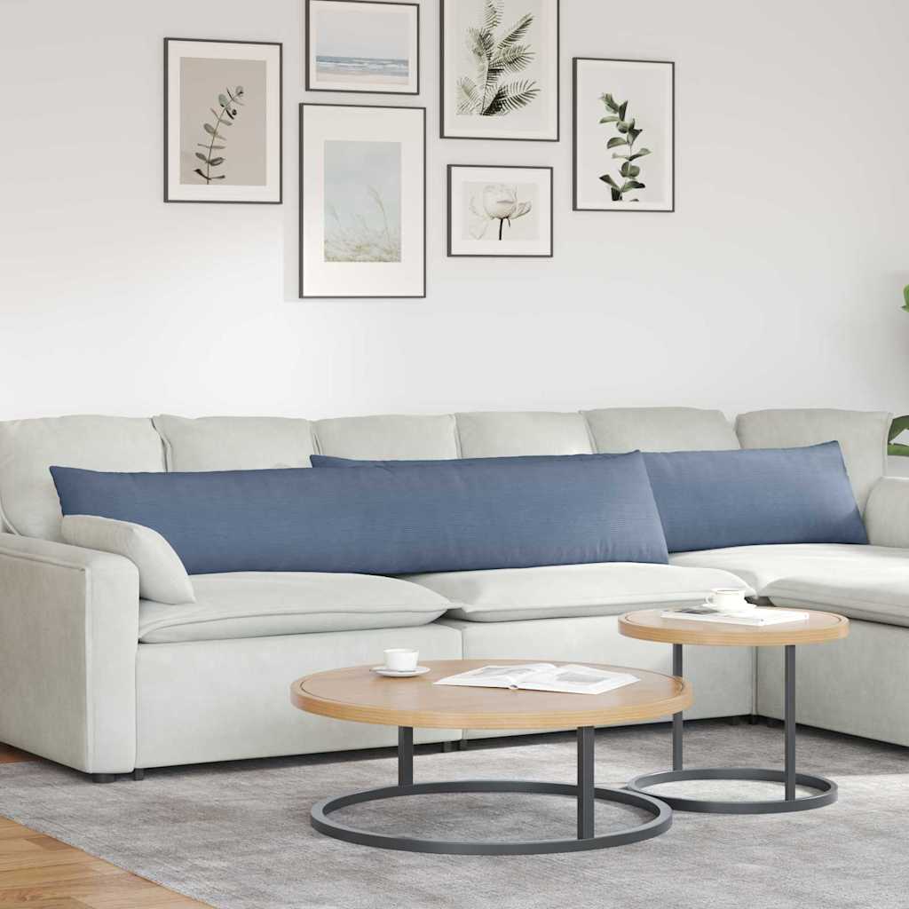 Cuscini da Divano 2 pcs Blu 200 x 40 cm Tessuto in Cords | homemem39