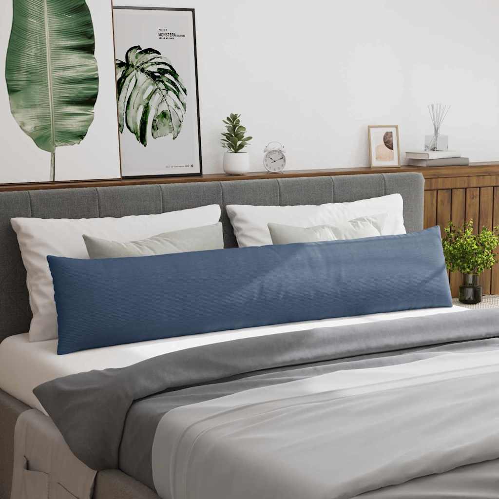 Cuscini da Divano 2 pcs Blu 200 x 40 cm Tessuto in Cords | homemem39