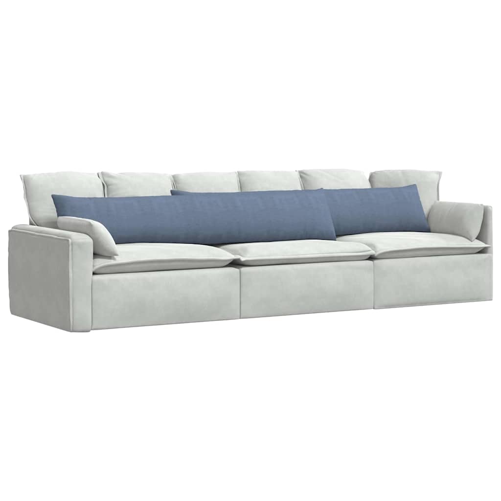 Cuscini da Divano 2 pcs Blu 200 x 40 cm Tessuto in Cords | homemem39