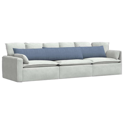 Cuscini da Divano 2 pcs Blu 200 x 40 cm Tessuto in Cords | homemem39