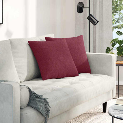 Cuscini da Divano 2 pcs Rosso Vino 45 x 45 cm Tessuto | homemem39