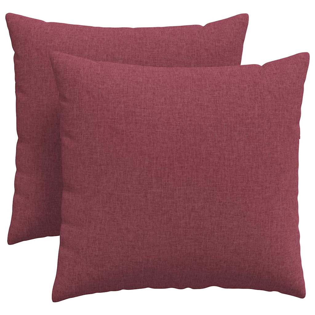 Cuscini da Divano 2 pcs Rosso Vino 45 x 45 cm Tessuto | homemem39
