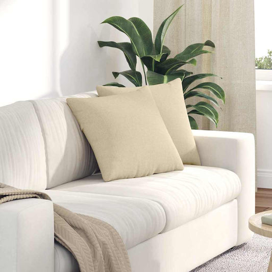 Cuscini da Divano 2 pcs Crema 45 x 45 cm Tessuto | homemem39