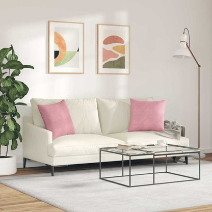 Cuscini da Divano 2 pcs Rosa 45 x 45 cm Tessuto in Cords | homemem39