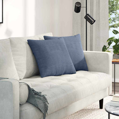 Cuscini da Divano 2 pcs Blu 45 x 45 cm Tessuto in Cords | homemem39