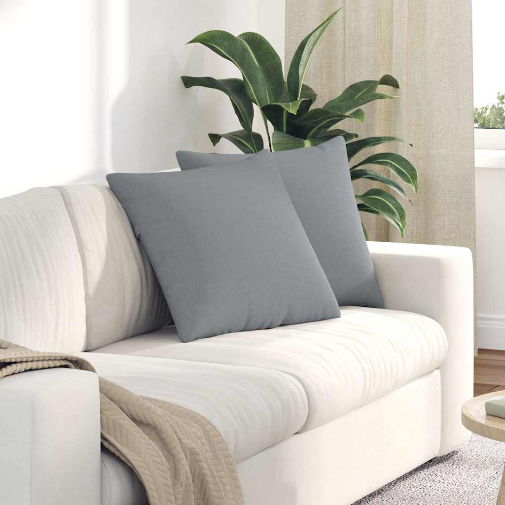 Cuscini da Divano 2 pcs Grigio chiaro 50 x 50 cm Tessuto | homemem39