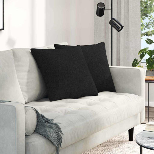 Cuscini da Divano 2 pcs Nero 50 x 50 cm Tessuto | homemem39