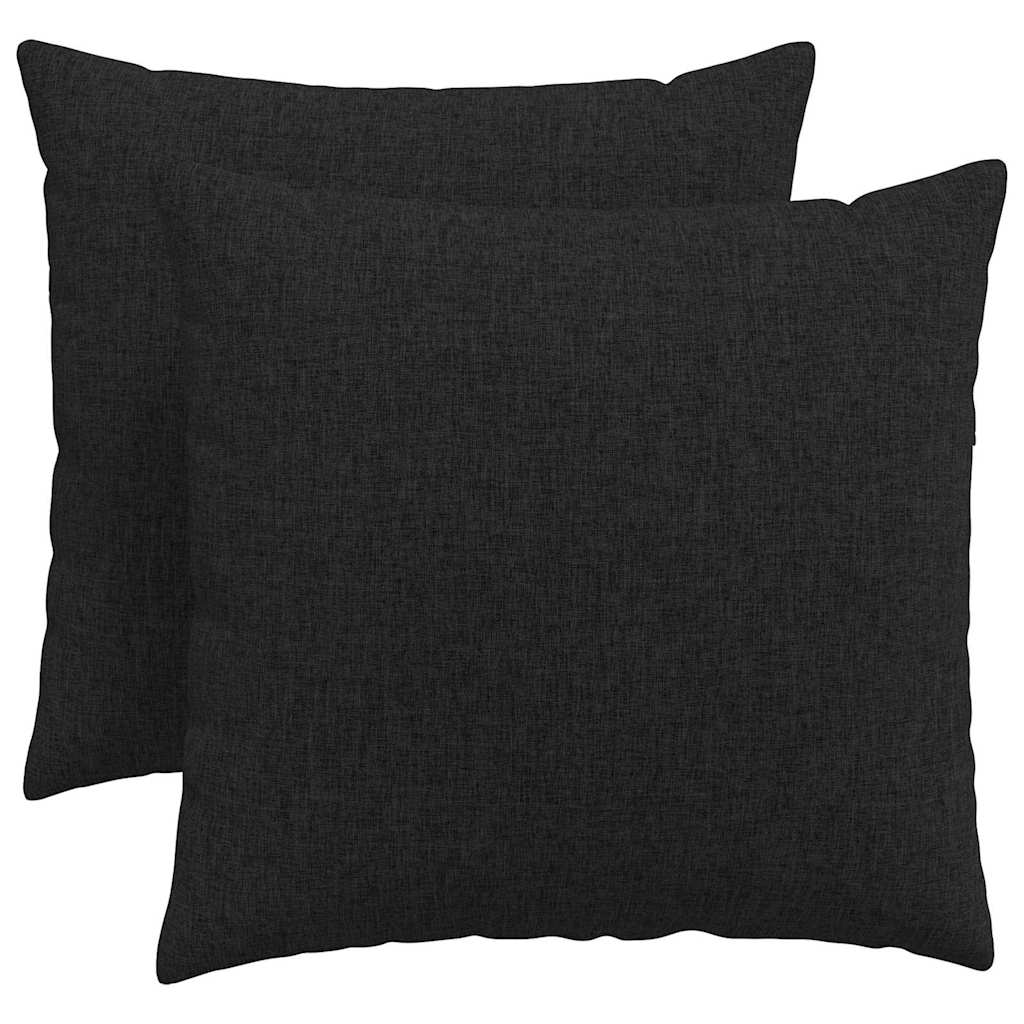 Cuscini da Divano 2 pcs Nero 50 x 50 cm Tessuto | homemem39