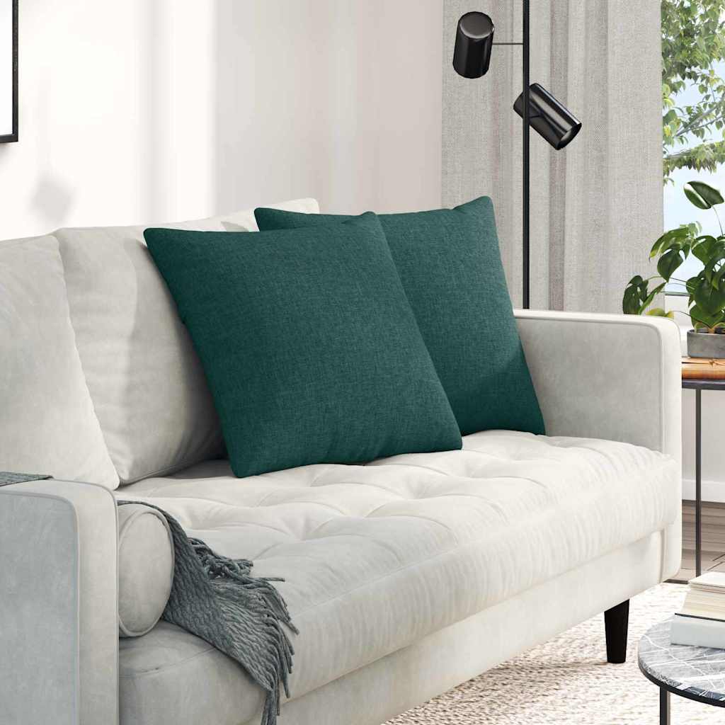 Cuscini da Divano 2 pcs Verde Scuro 50 x 50 cm Tessuto | homemem39
