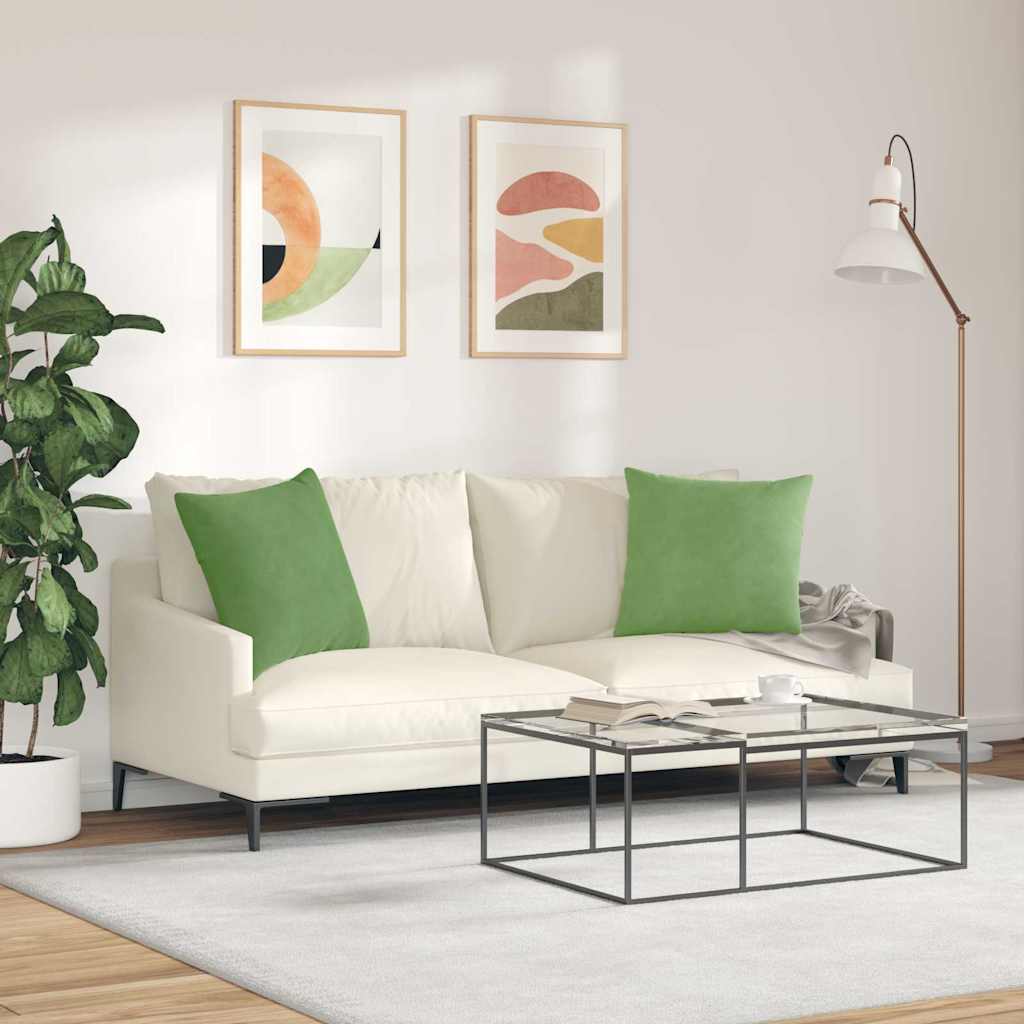 Cuscini da Divano 2 pcs Verde chiaro 50 x 50 cm | homemem39