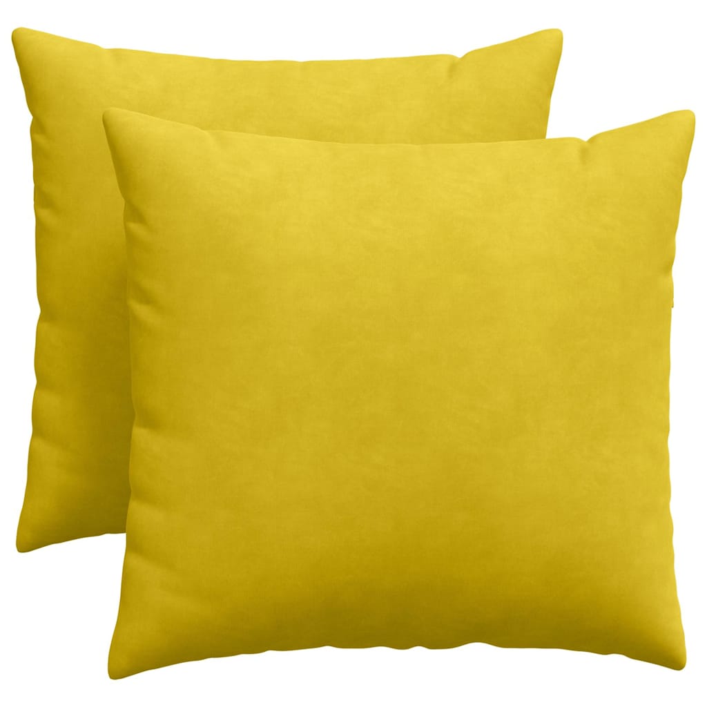 Cuscini da Divano 2 pcs Giallo 50 x 50 cm Tessuto in Cords | homemem39