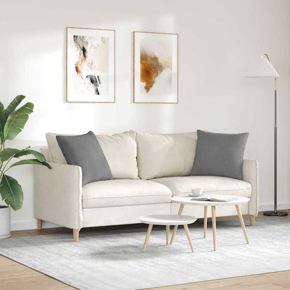Cuscini da Divano 2 pcs Grigio scuro 50 x 50 cm Tessuto | homemem39