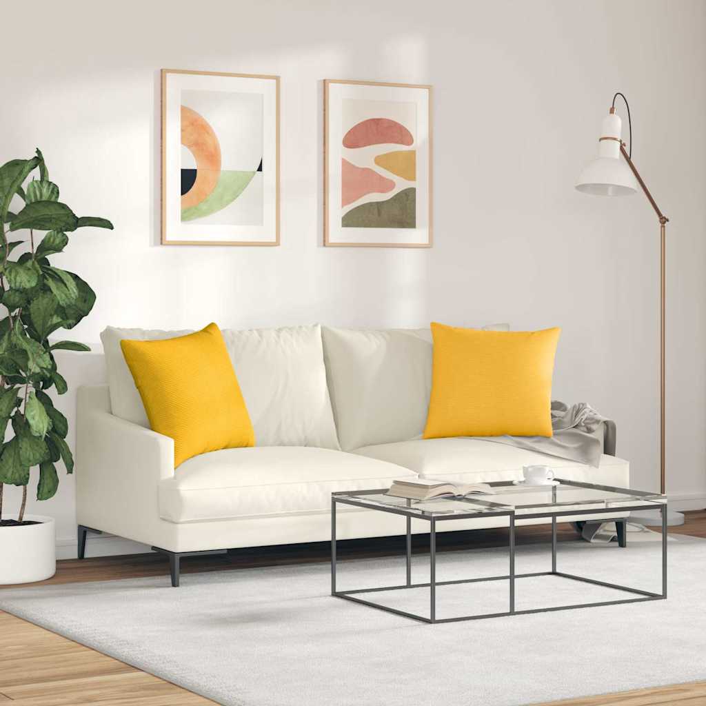 Cuscini da Divano 2 pcs Giallo Chiaro 50 x 50 cm | homemem39