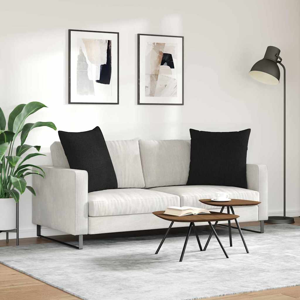 Cuscini da Divano 2 pcs Nero 60 x 60 cm Tessuto | homemem39