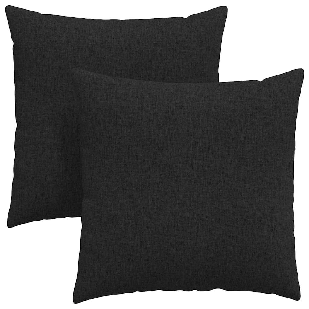 Cuscini da Divano 2 pcs Nero 60 x 60 cm Tessuto | homemem39