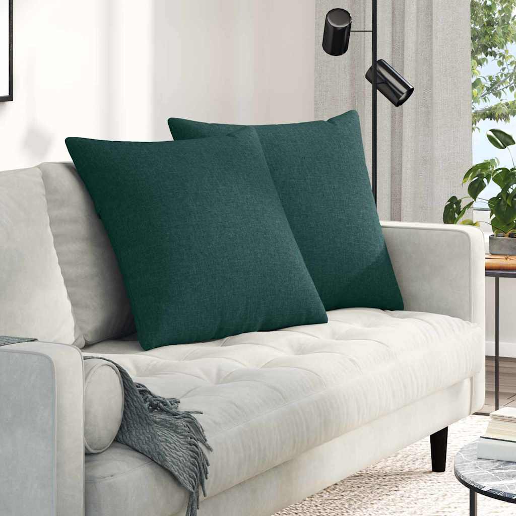 Cuscini da Divano 2 pcs Verde Scuro 60 x 60 cm Tessuto | homemem39