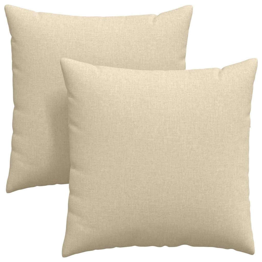 Cuscini da Divano 2 pcs Crema 60 x 60 cm Tessuto | homemem39