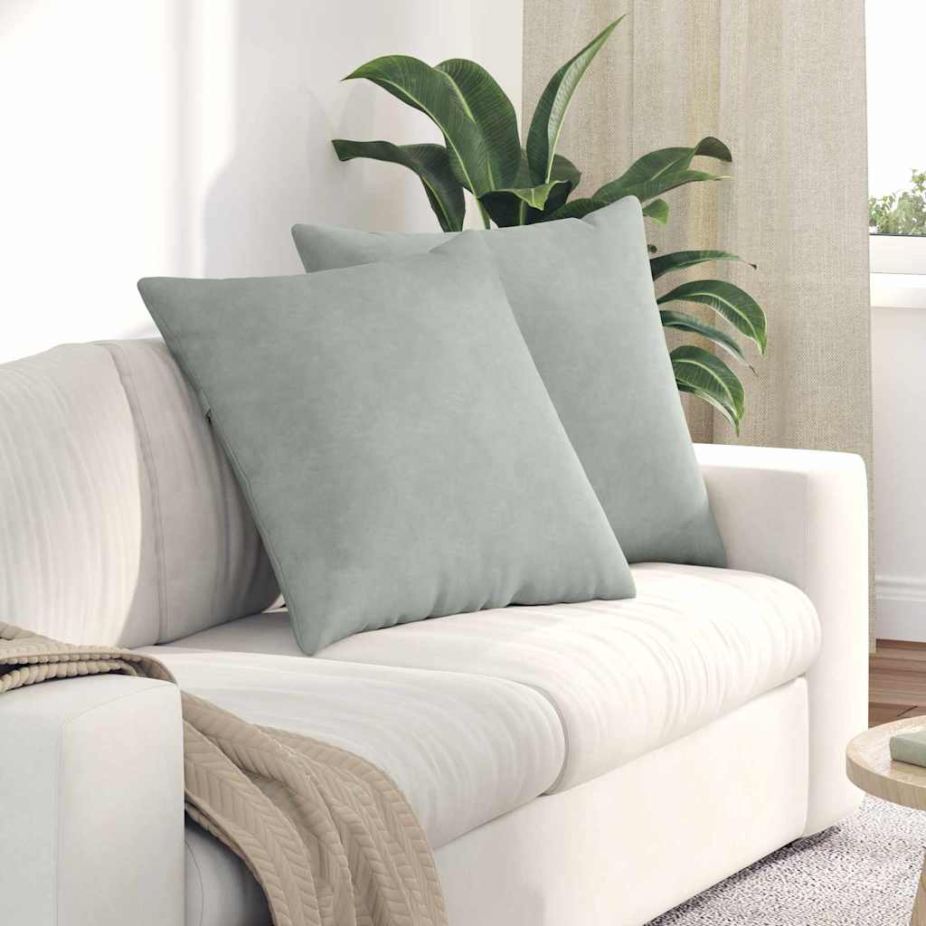 Cuscini da Divano 2 pcs Grigio chiaro 60 x 60 cm | homemem39