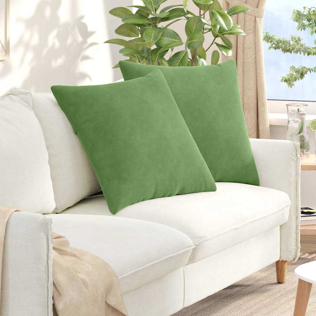 Cuscini da Divano 2 pcs Verde chiaro 60 x 60 cm | homemem39