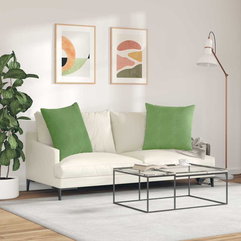 Cuscini da Divano 2 pcs Verde chiaro 60 x 60 cm | homemem39