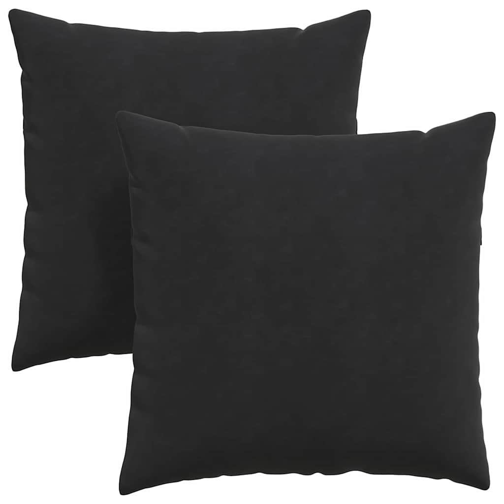 Cuscini da Divano 2 pcs Nero 60 x 60 cm Tessuto in Cords | homemem39