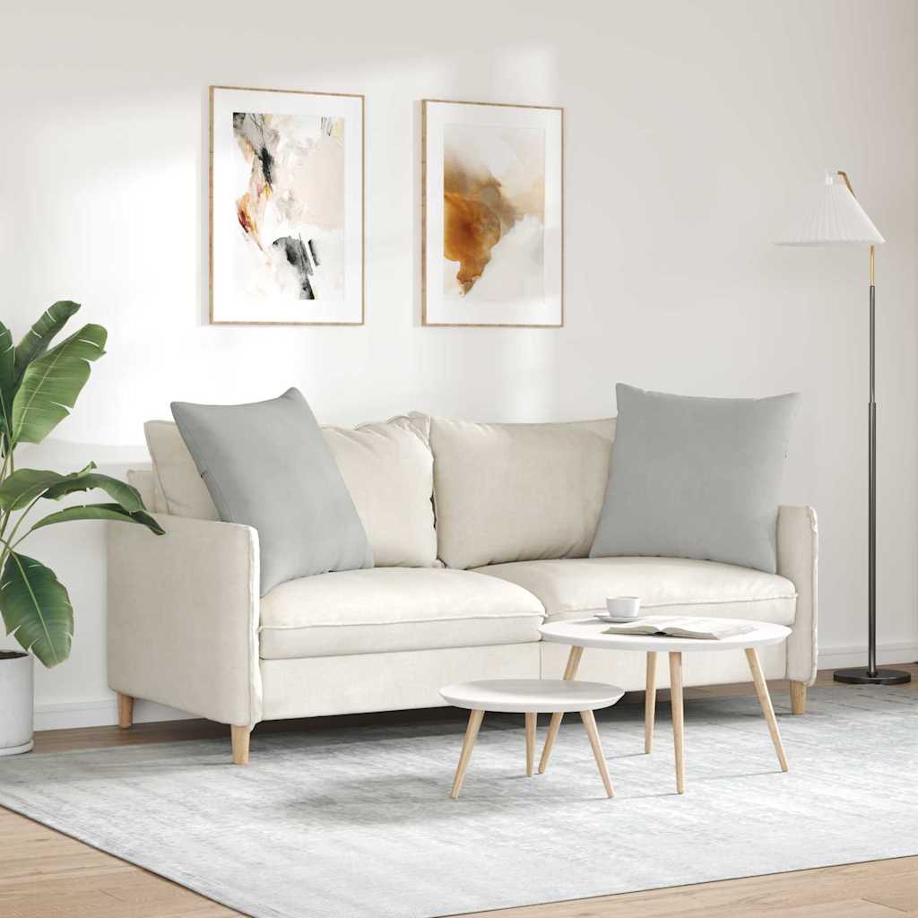 Cuscini da Divano 2 pcs Grigio chiaro 60 x 60 cm Tessuto | homemem39
