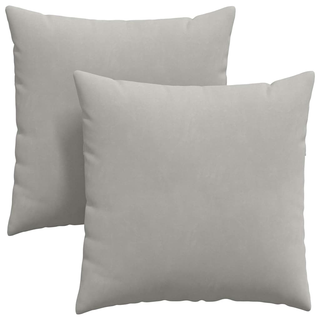 Cuscini da Divano 2 pcs Grigio chiaro 60 x 60 cm Tessuto | homemem39