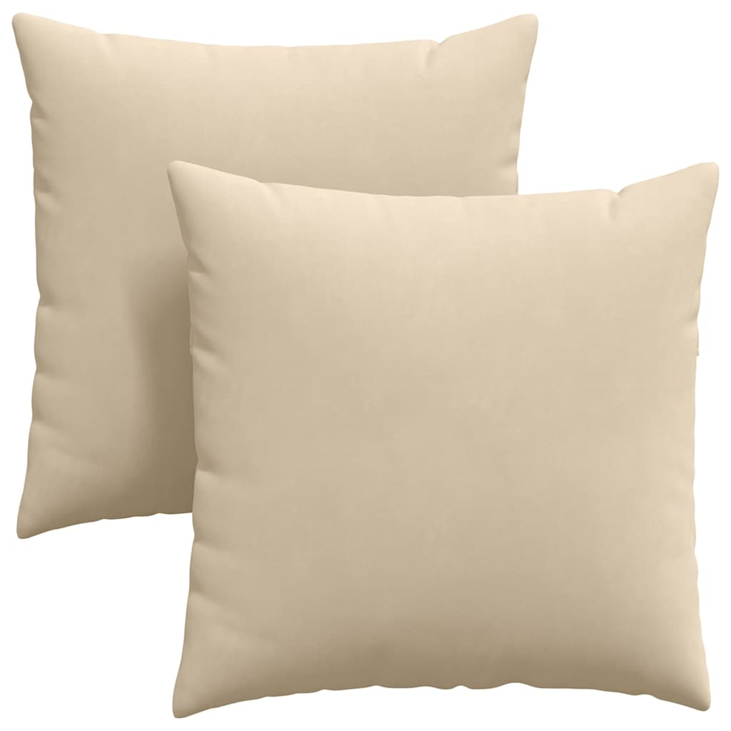 Cuscini da Divano 2 pcs Crema 60 x 60 cm Tessuto | homemem39
