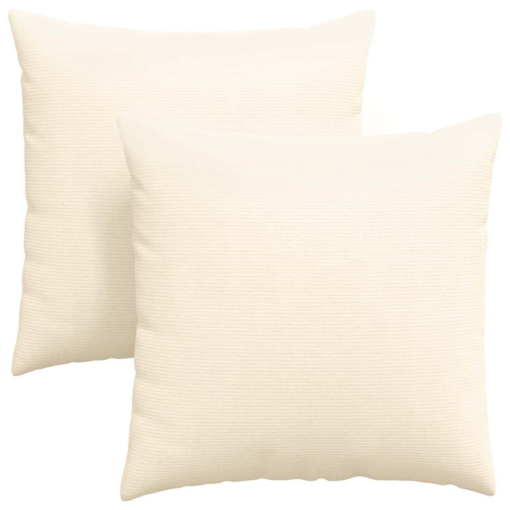 Cuscini da Divano 2 pcs Crema 60 x 60 cm Tessuto in Cords