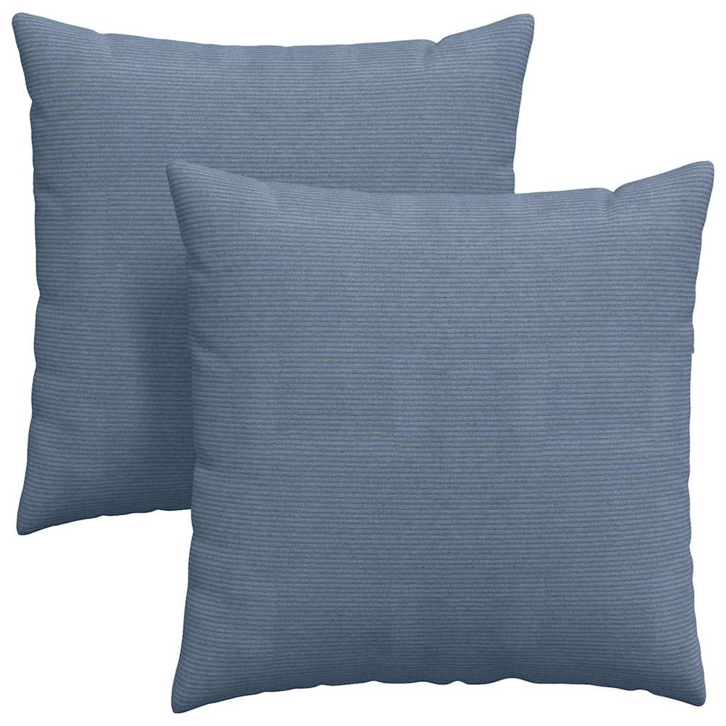Cuscini da Divano 2 pcs Blu 60 x 60 cm Tessuto in Cords | homemem39