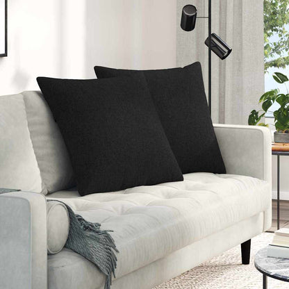 Cuscini da Divano 2 pcs Nero 80 x 80 cm Tessuto | homemem39