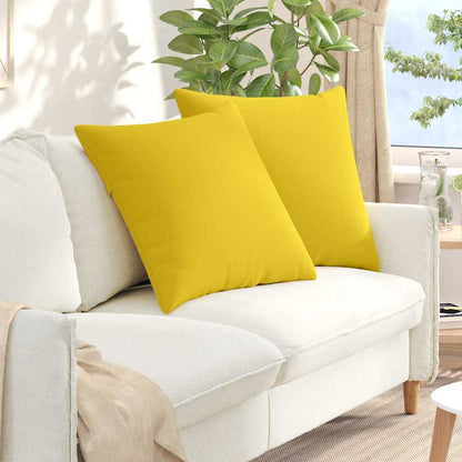 Cuscini da Divano 2 pcs Giallo Chiaro 80 x 80 cm Tessuto | homemem39