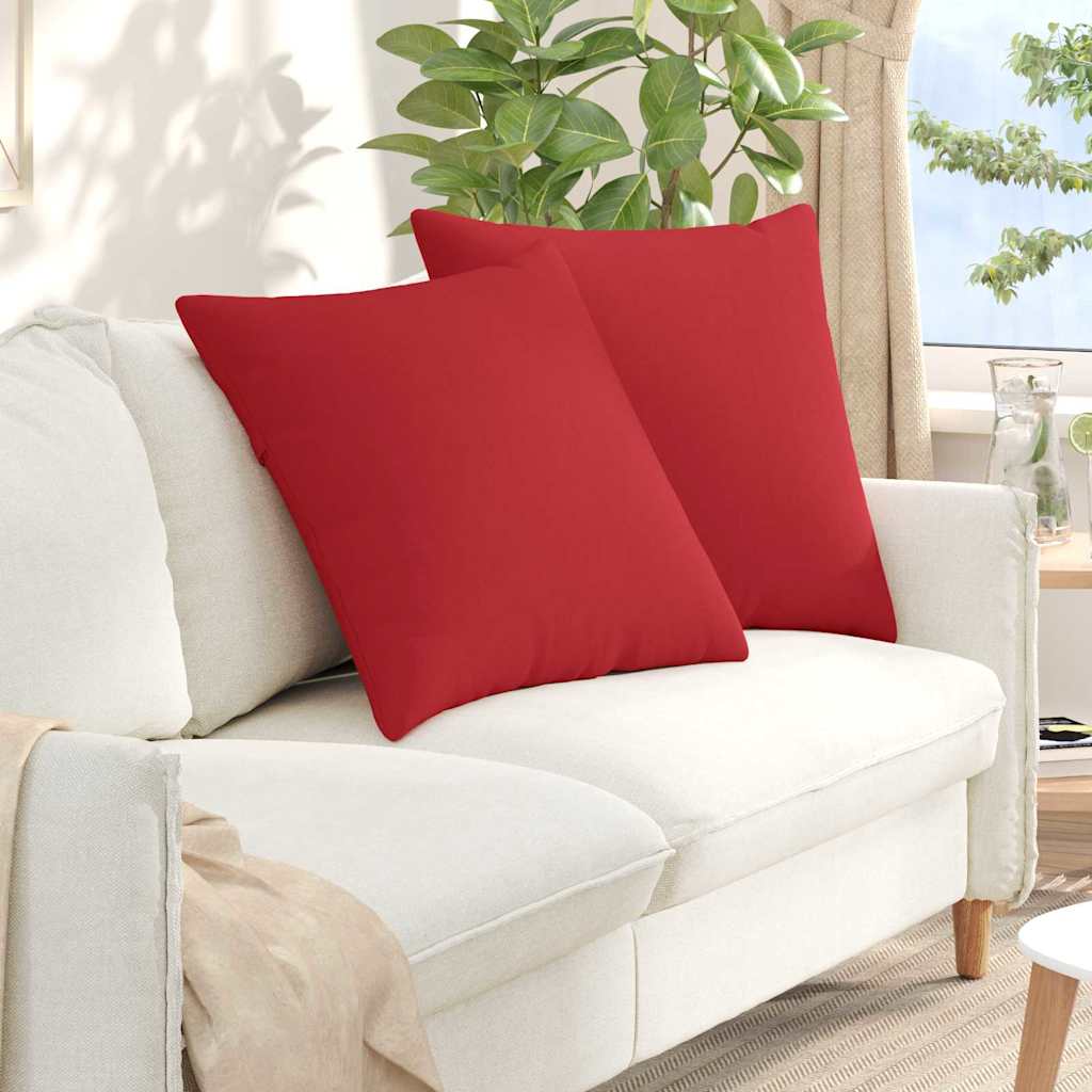 Cuscini da Divano 2 pcs Rosso 80 x 80 cm Tessuto | homemem39