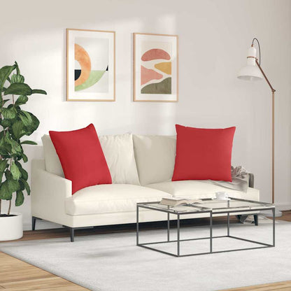 Cuscini da Divano 2 pcs Rosso 80 x 80 cm Tessuto | homemem39