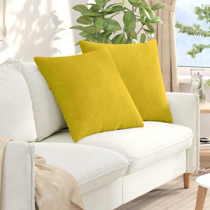 Cuscini da Divano 2 pcs Giallo 80 x 80 cm Tessuto in Cords | homemem39